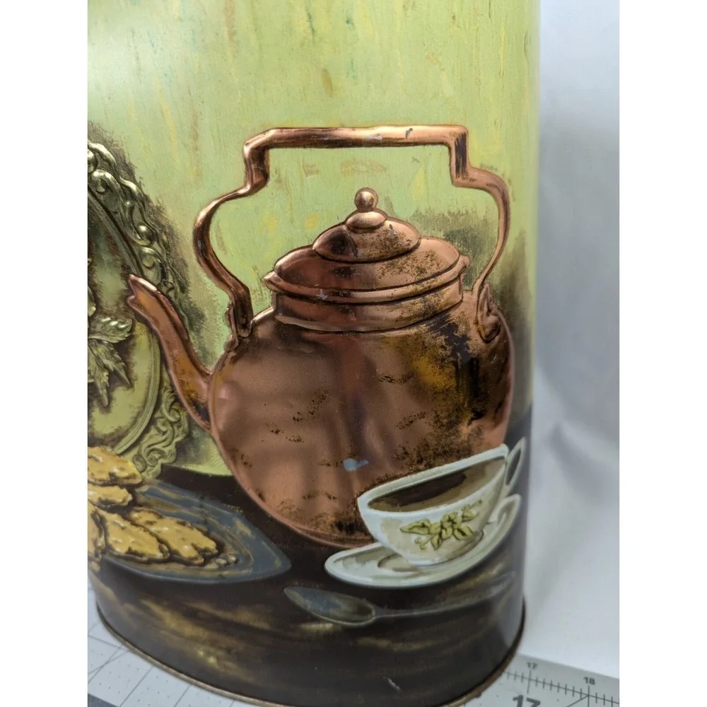 Weibro Trash Can Tea Time and Cookies Metal